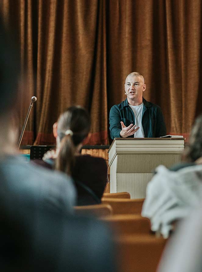 A Bible talk on a Sunday service at CityLight Church North Adelaide.